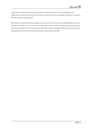 Strategic Analysis of Microsoft Corp. (2014) | PDF