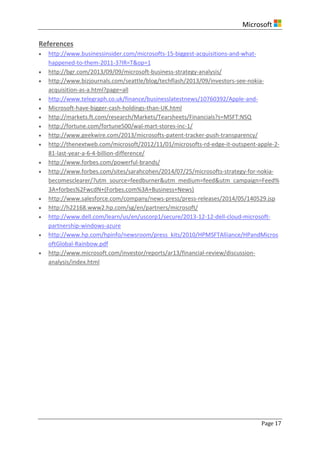 Strategic Analysis of Microsoft Corp. (2014) | PDF
