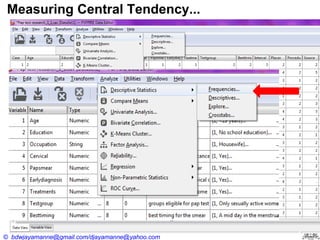 Measuring Central Tendency...

© bdwjayamanne@gmail.com/djayamanne@yahoo.com

 