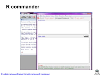 R commander

© bdwjayamanne@gmail.com/djayamanne@yahoo.com

 