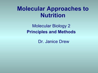 Molecular Approaches to Nutrition ,[object Object],[object Object]
