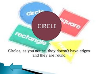 Circles, as you notice, they doesn't have edges
and they are round
 