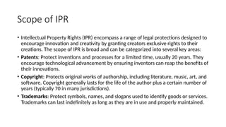 Obgitives Ipr msc 2 IPR objectives process scope different property rights.pptx