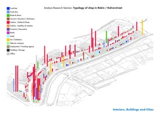 Food fast                         Analysis Research Seminar: Typology of shop in Rokin / Kalverstraat
Food slow

Books & Music

Tourism / Souvenirs / Perfumery

Fashion - Clothes & Shoes

Fashion - Jewellery & watches

Furniture / Decorative

Banks

Hotel

Art / Exhibition

Telecom company

Employment / Traveling agency

Dwelling / Storage

Office




                                                                                             Interiors, Buildings and Cities
 