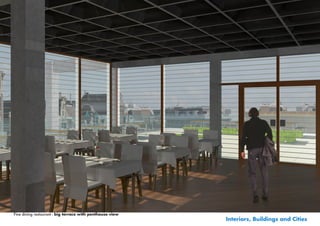 Fine dining restaurant - big terrace with penthouse view
                                                           Interiors, Buildings and Cities
 
