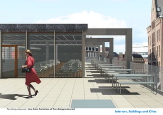 Fine dining restaurant - view from the terrace of fine dining restaurant
                                                                           Interiors, Buildings and Cities
 