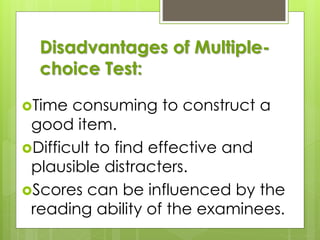 Multiple choice test items | PPTX
