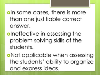 Multiple choice test items | PPTX