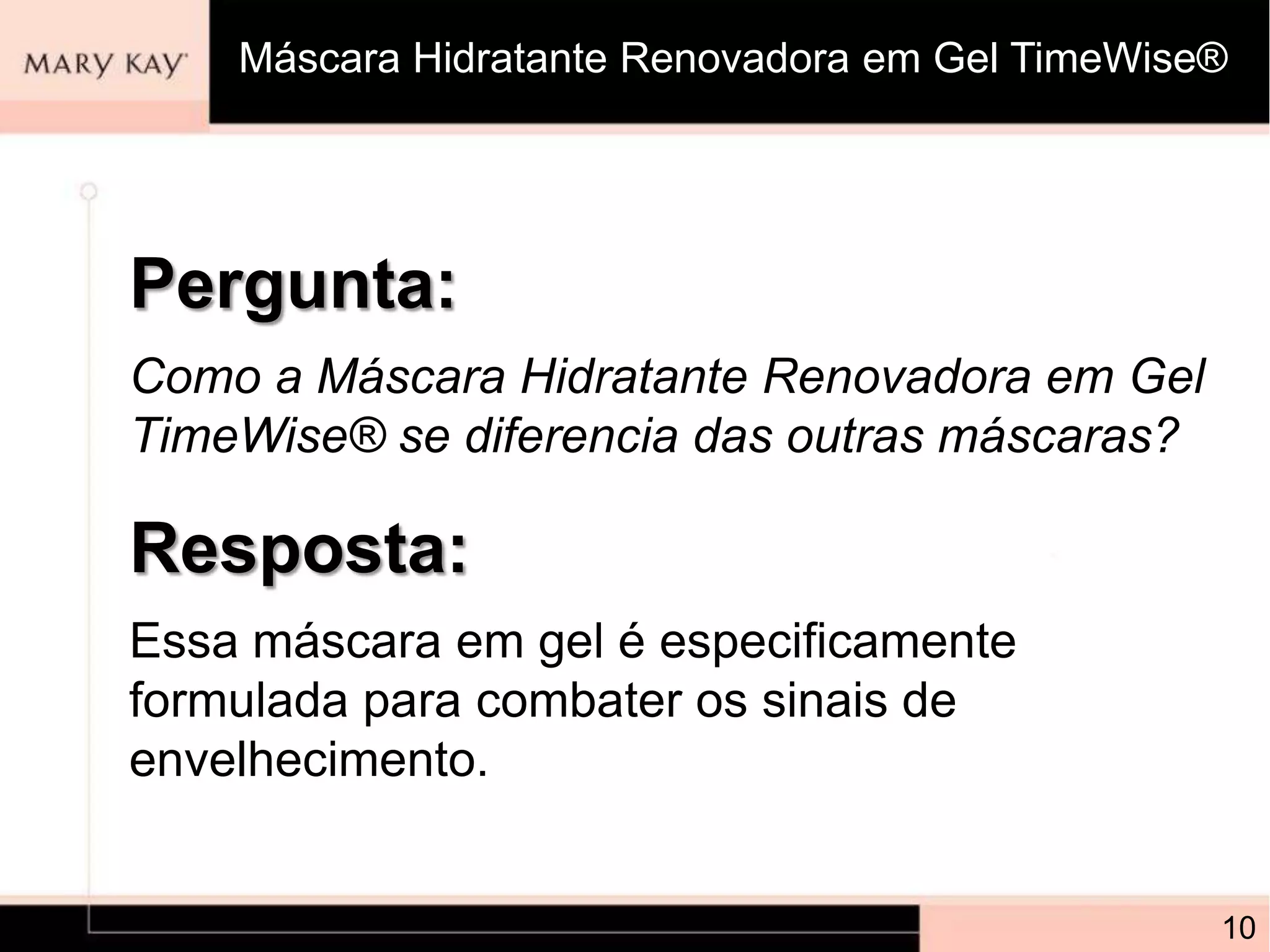 Máscara hidratante renovadora em gel time wise