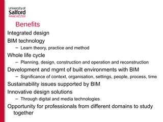 MSc Building Information Modelling & Integrated Design | PPT