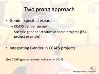 Lecture: Gender, Agriculture and Climate Change, Jennifer Twyman, CIAT