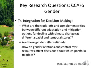 Lecture: Gender, Agriculture and Climate Change, Jennifer Twyman, CIAT