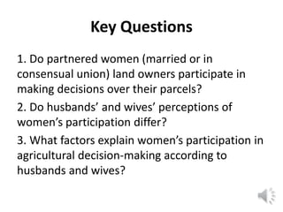 Lecture: Gender, Agriculture and Climate Change, Jennifer Twyman, CIAT