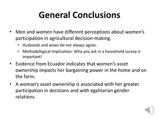 Lecture: Gender, Agriculture and Climate Change, Jennifer Twyman, CIAT