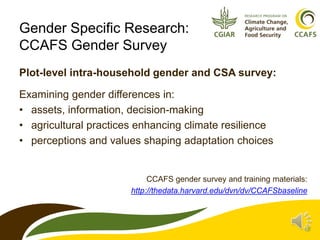 Lecture: Gender, Agriculture and Climate Change, Jennifer Twyman, CIAT