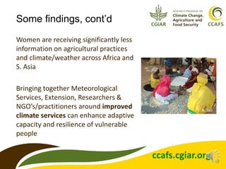 Lecture: Gender, Agriculture and Climate Change, Jennifer Twyman, CIAT