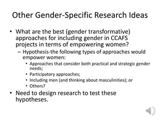Lecture: Gender, Agriculture and Climate Change, Jennifer Twyman, CIAT