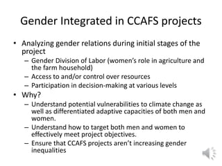 Lecture: Gender, Agriculture and Climate Change, Jennifer Twyman, CIAT