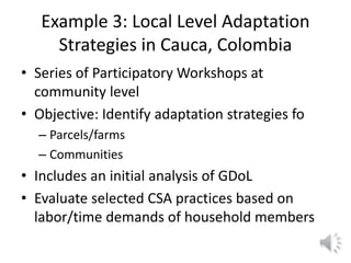 Lecture: Gender, Agriculture and Climate Change, Jennifer Twyman, CIAT