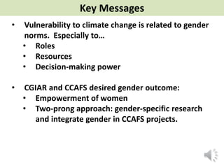 Lecture: Gender, Agriculture and Climate Change, Jennifer Twyman, CIAT