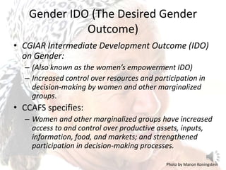Lecture: Gender, Agriculture and Climate Change, Jennifer Twyman, CIAT