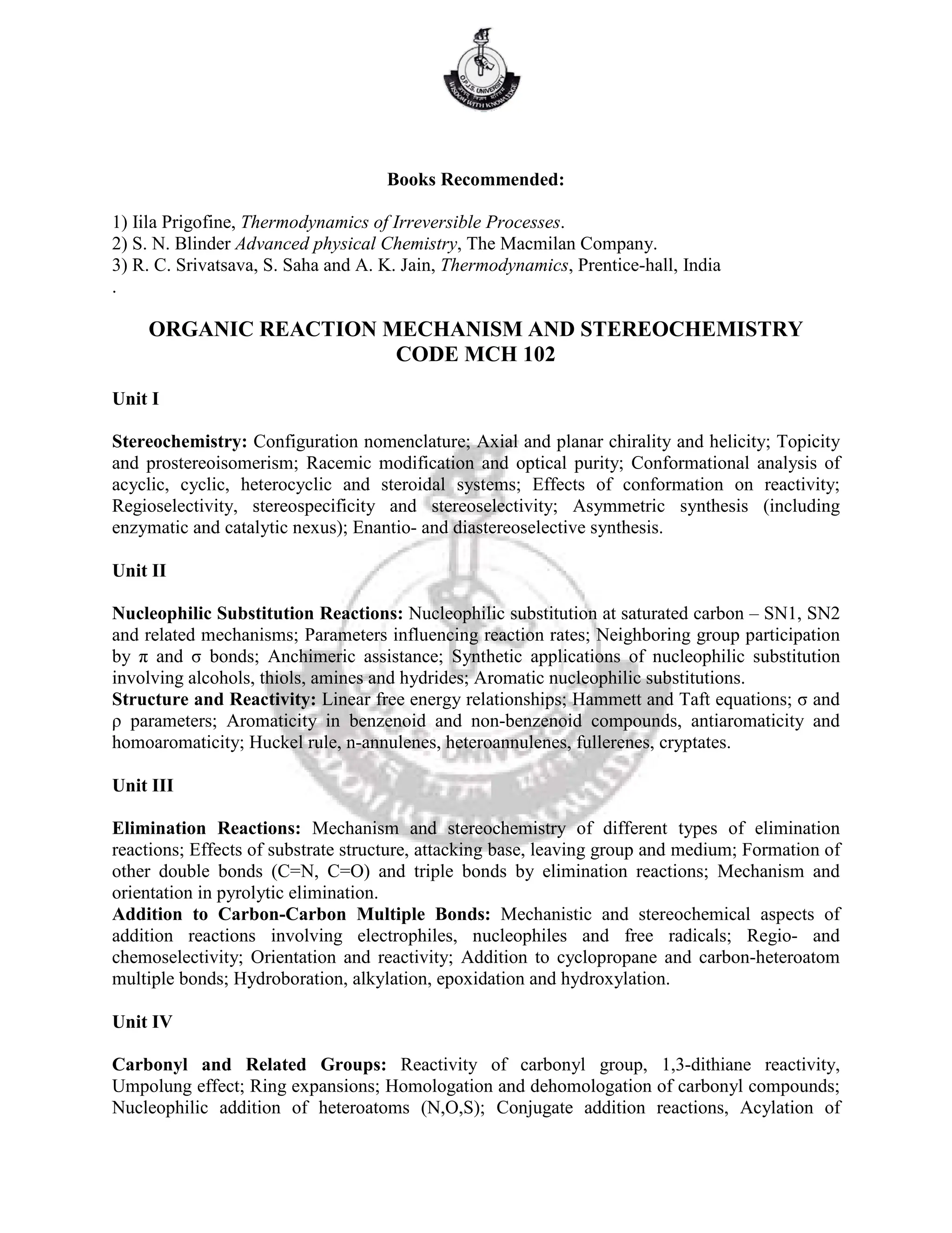 Msc Chemistry Syllabus Pdf Useful For Msc Students Pdf
