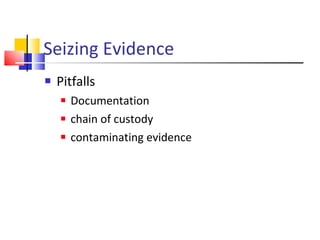 Seized Evidence Notes Msc crime scene processing | PPT