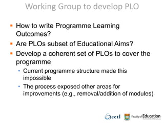 Working Group to develop PLOHow to write Programme Learning Outcomes?
