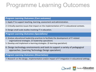 Current programme structure made this impossible