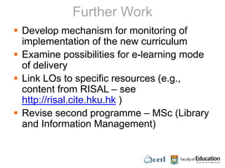 Develop Module DocumentationModule Outline  DocumentClear communication of goals and expectationsLinks between LOs, assessment and contentSee example of a Module Outline that is distributed (document 2)