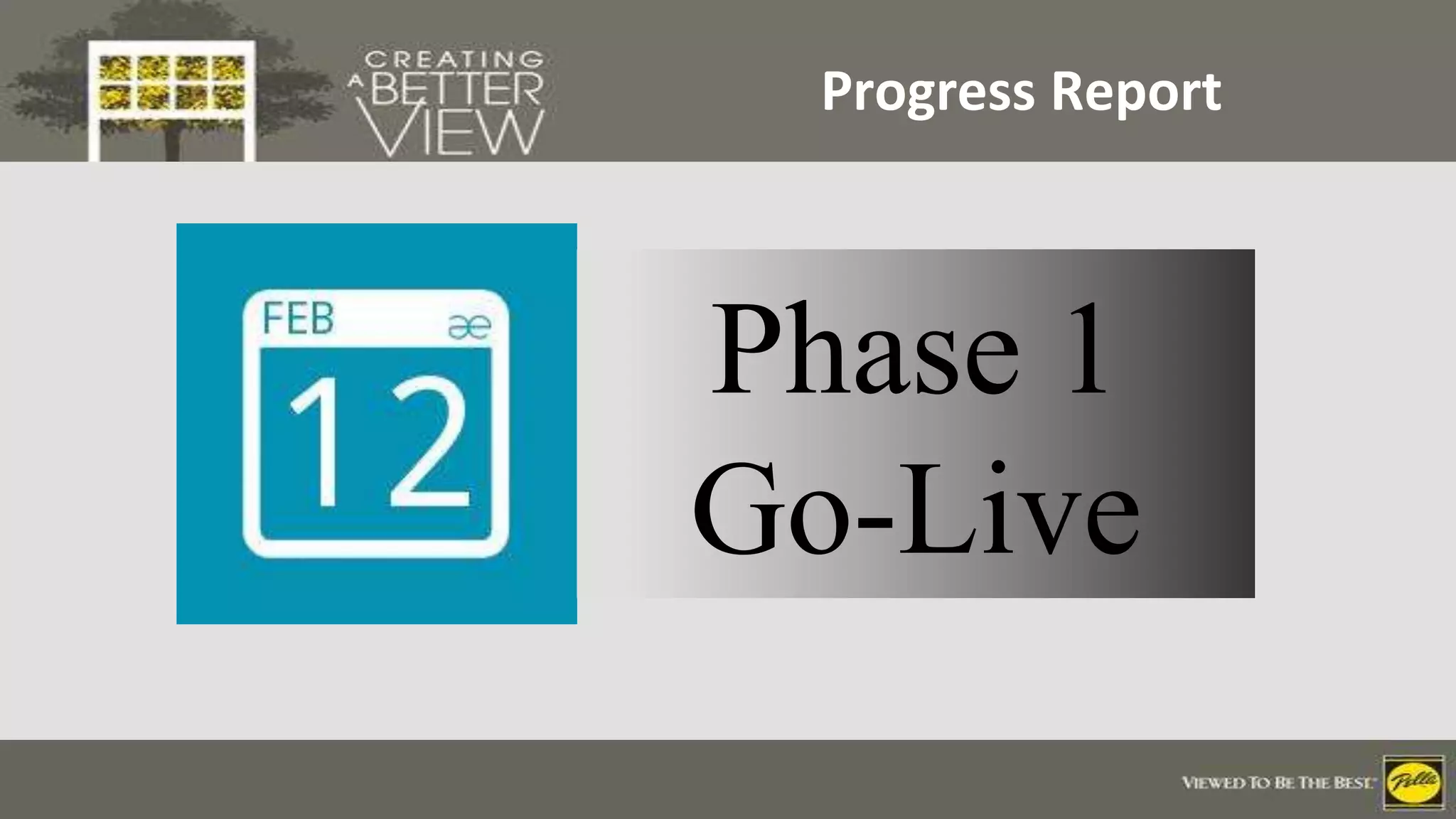 Click to edit Master title style
Phase 1
Go-Live
Progress Report
 