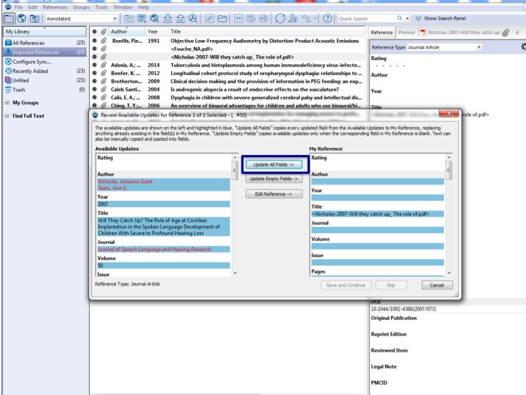 EndNote Reference Manager Introduction