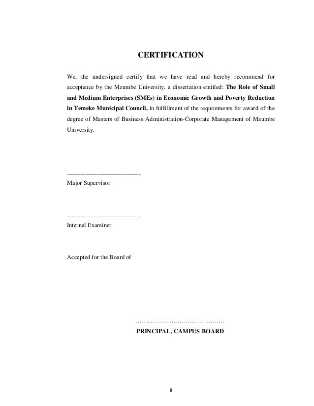 Dissertation training in sme