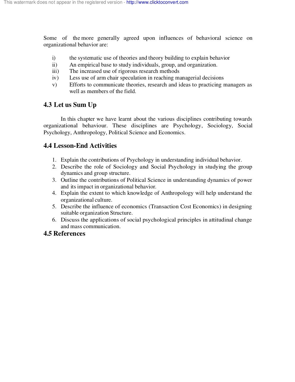 organizational behaviour term paper topics