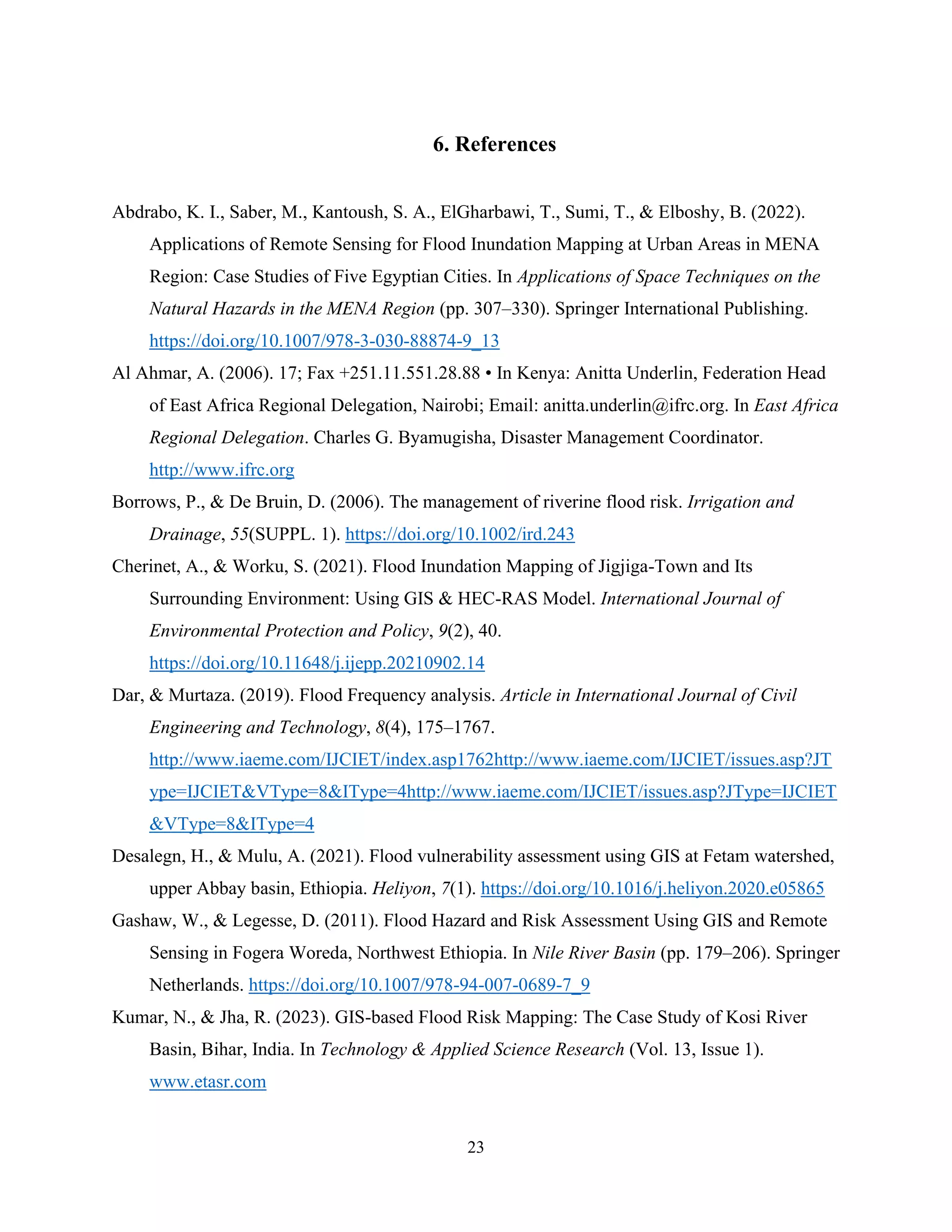 Application of GIS and Remote Sensing tool for Flood Hazard Mapping and ...