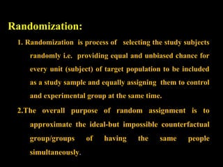 Randomization Methods Subjects research approach and design | PPT
