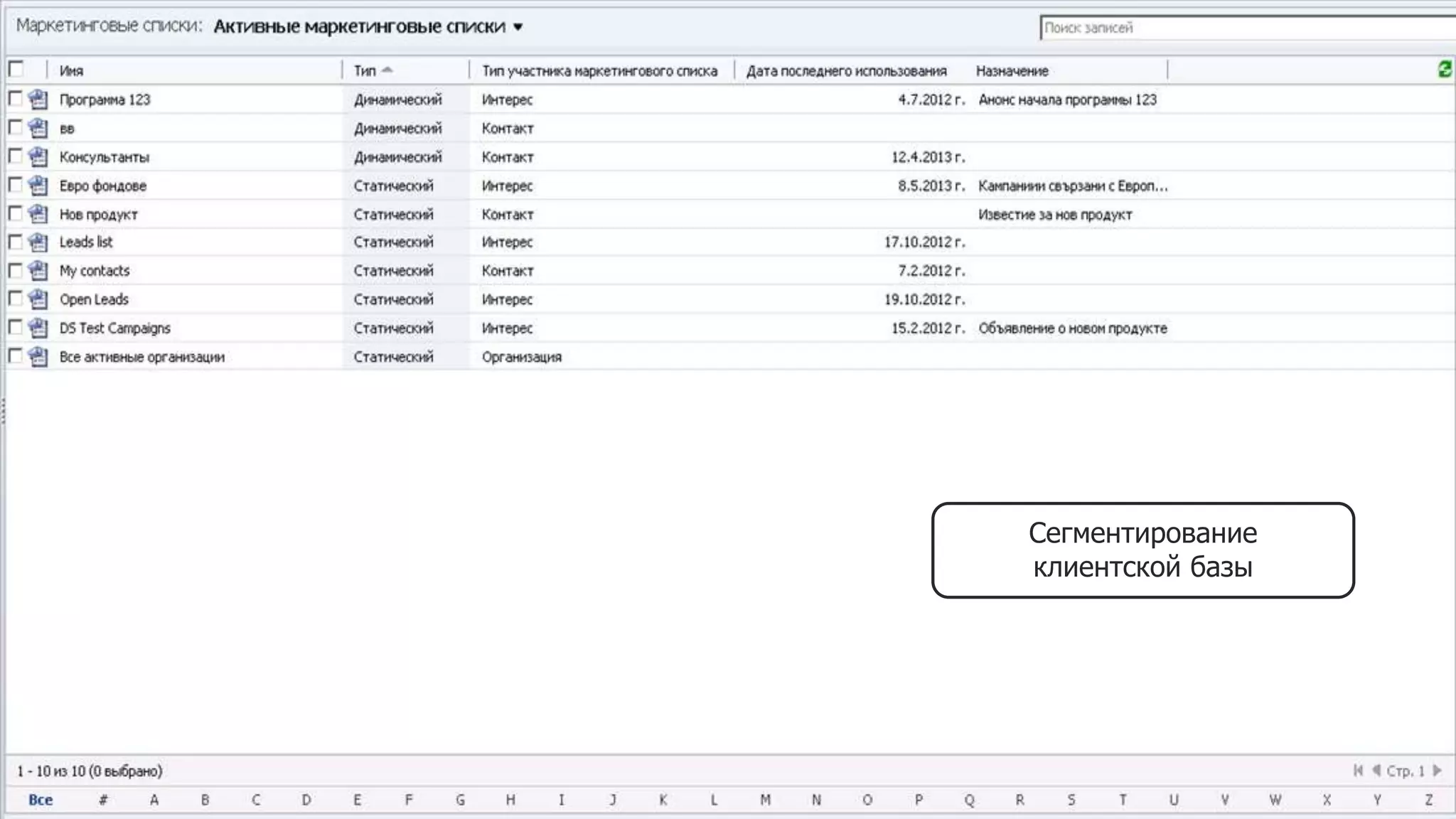 Сегментирование
клиентской базы
 