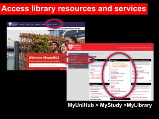 MyUniHub > MyStudy >MyLibrary
Access library resources and services
 