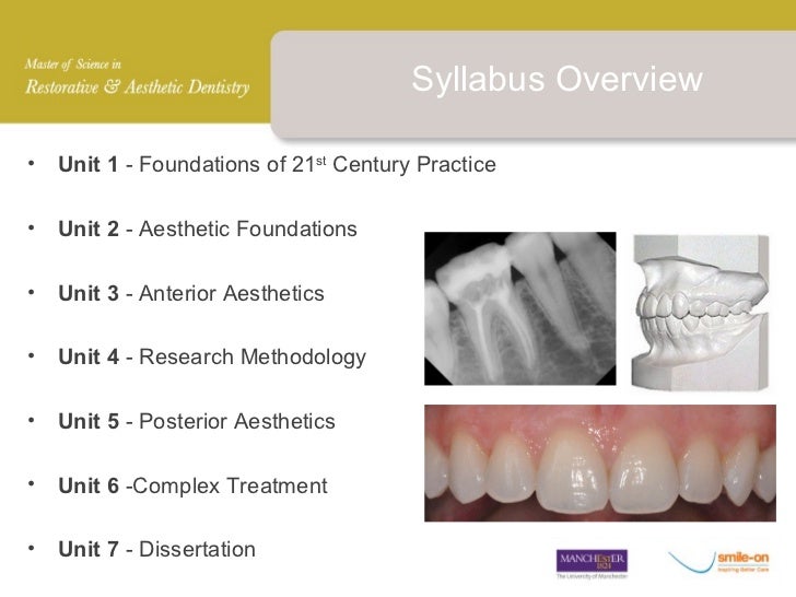 Msc in Aesthetic and Restorative Dentistry