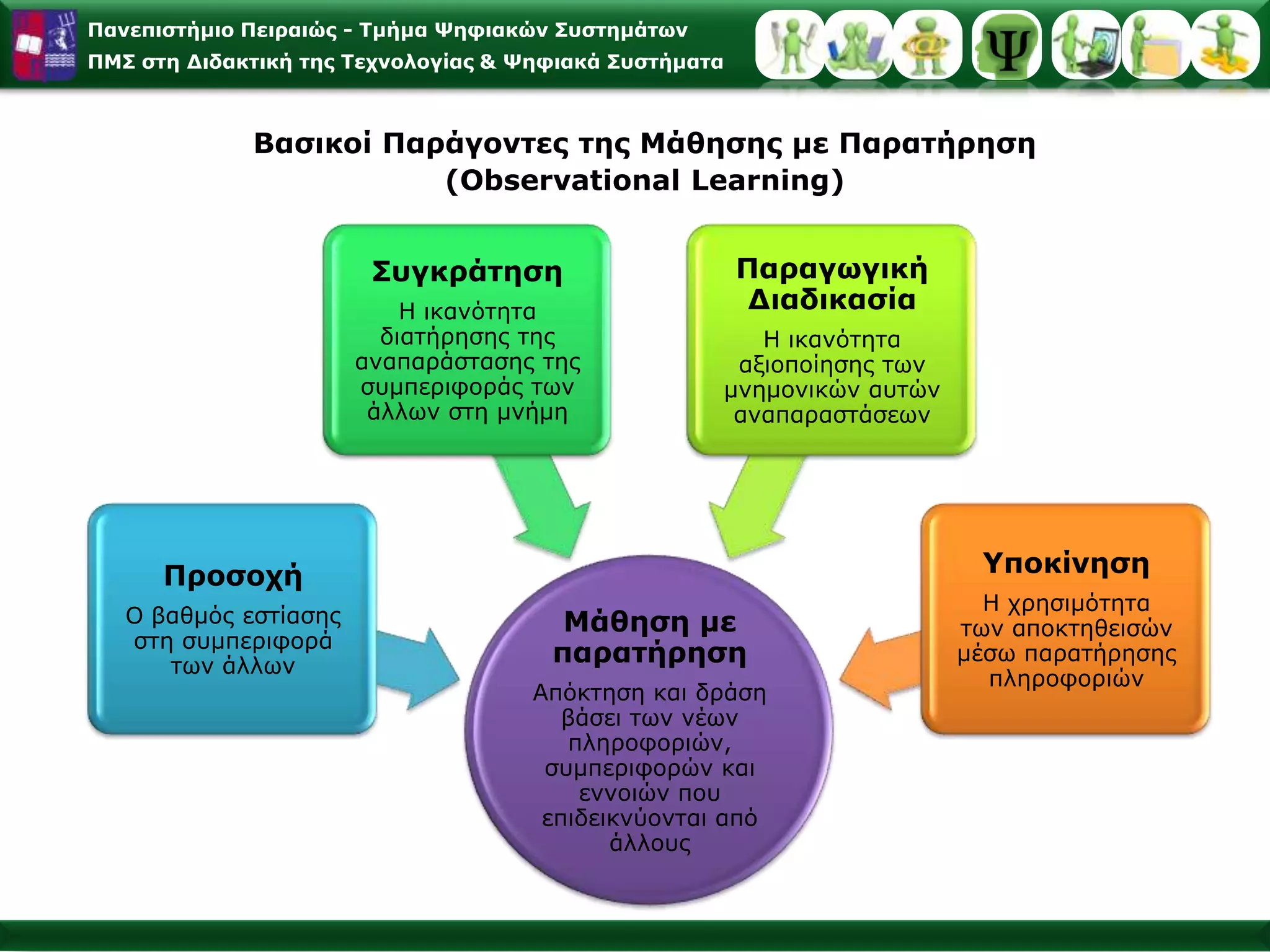 Οι διερευνητικές εργασίες των Αμερικανών ψυχολόγων Α. Βandura, M. Mahoney, D.Meichenbaum, F. Kanfer, Α. Εllisκ.ά. είναι αντιπροσωπευτικές του Κοινωνικογνωστικού Συμπεριφορισμού. Οι μελέτες εστιάζονται κυρίως στην ανάπτυξη τεχνικών και μεθόδων θεραπευτικής παρέμβασης που στοχεύουν στη γνωστική αναδόμηση, δηλαδή την αλλαγή των εκτιμήσεων, των στάσεων, προσδοκιών κ.ά. του ατόμου. Αν και οι τεχνικές αυτές έχουν εφαρμογή κυρίως στην κλινική πράξη, ο εκπαιδευτικός είναι ικανός με κατάλληλη εκπαίδευση να εφαρμόσει τις τεχνικές αυτές σε απλοποιημένη και εξειδικευμένη μορφή μέσα στη σχολική τάξη (παιδαγωγική διαμόρφωση της συμπεριφοράς).D. MeichenbaumM. MahoneyΑ. Εllis Α. BanduraF. Kanfer