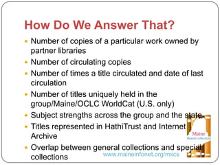Together we are Stronger: A Cooperative Approach to Managing Print Collections