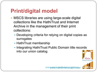 Together we are Stronger: A Cooperative Approach to Managing Print Collections