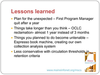 Together we are Stronger: A Cooperative Approach to Managing Print Collections