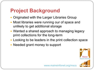 Together we are Stronger: A Cooperative Approach to Managing Print Collections