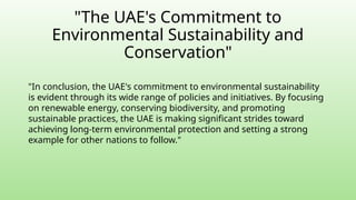 Environmental Conservation Efforts in the UAE | PPTX