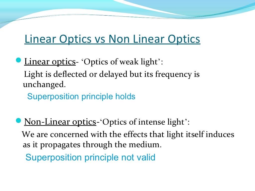 Non linear optics