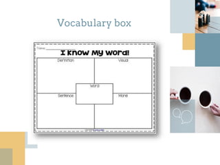 Vocabulary box
 
