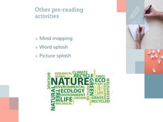 Other pre-reading
activities
■ Mind mapping
■ Word splash
■ Picture splash
 