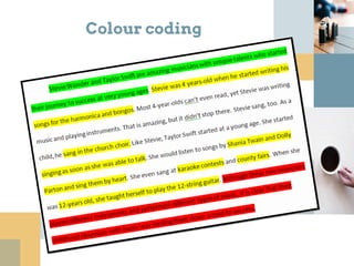 Colour coding
 