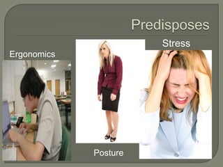 Stress
Posture
Ergonomics
 